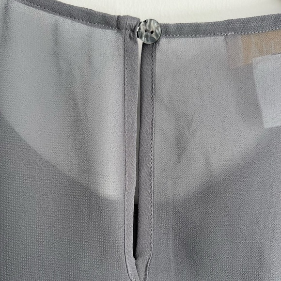 Vieha Sleevless Sheer Blouse Top Grey Large Women's - Picture 5 of 5